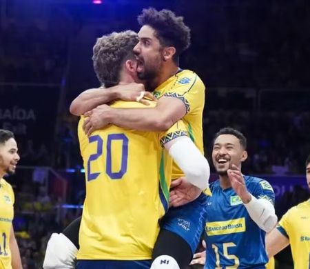 Brasil vence a Argentina e continua na liderança da Liga das Nações de Vôlei 