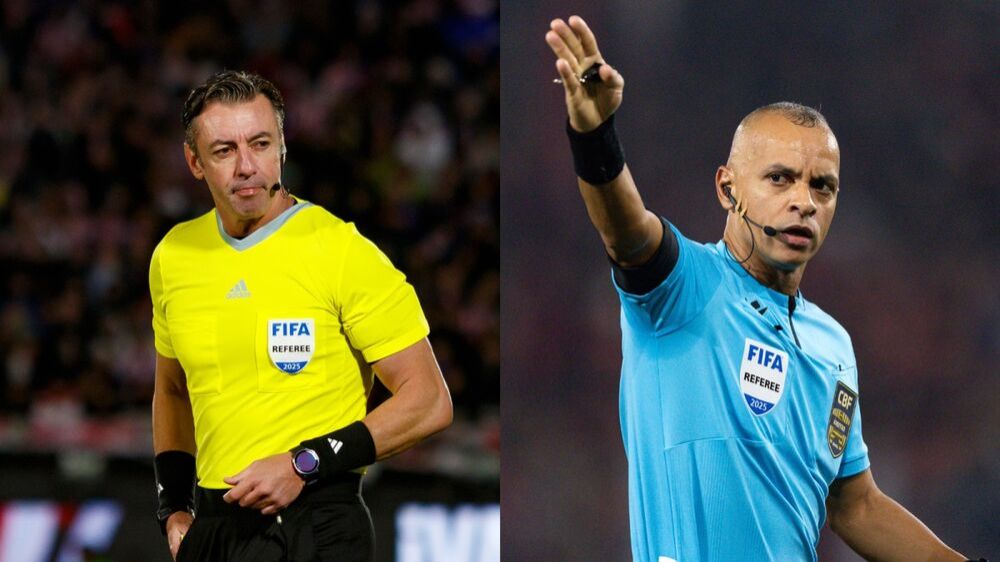 Raphael Claus e Wilton Pereira Sampaio, árbitros brasileiros  (Fotos: Eduardo Velázquez/Eurasia Sport Images/Getty Images e Rodolfo Buhrer/Sports Press Photo/Getty Images)