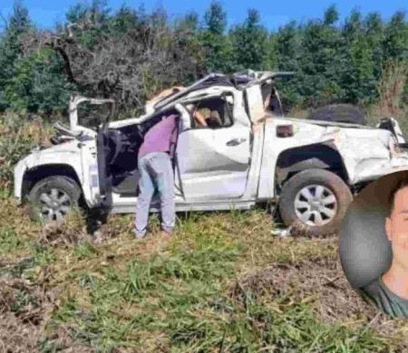 Morre a caminho do hospital jovem que capotou caminhonete na 060