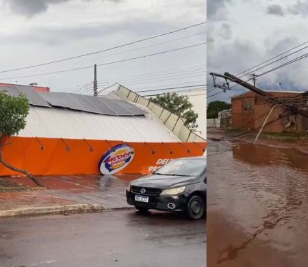 Temporal com granizo causa estragos e derruba árvores e postes em Campo Grande