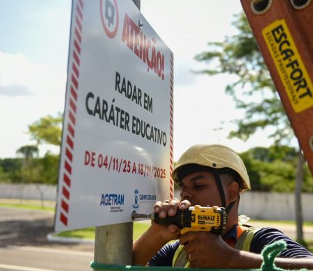 Agetran começa a colocar placas para sinalização dos radares 