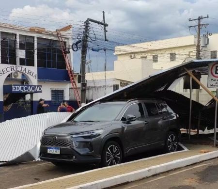 Temporal provoca queda de árvores, destelha casas e interrompe energia
