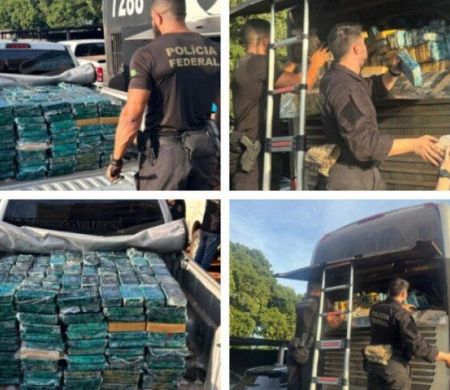 Maior carga de cocaína é interceptada em ônibus que cruzava a fronteira em MS