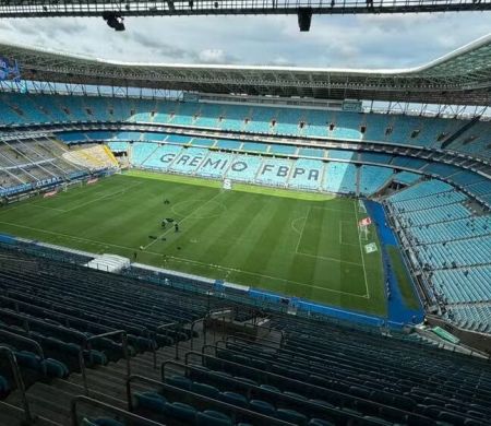 Grêmio e Atlético-MG se enfrentam na Arena, em Porto Alegre&nbsp;