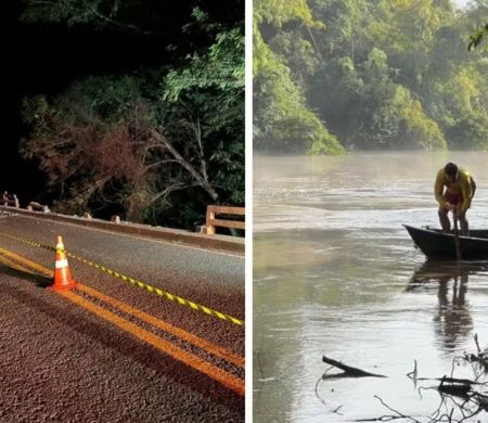 Motorista morre após carreta cair e afundar em rio no interior