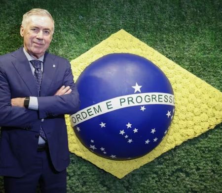 Ancelotti tem contrato renovado com a CBF até a Copa de 2030