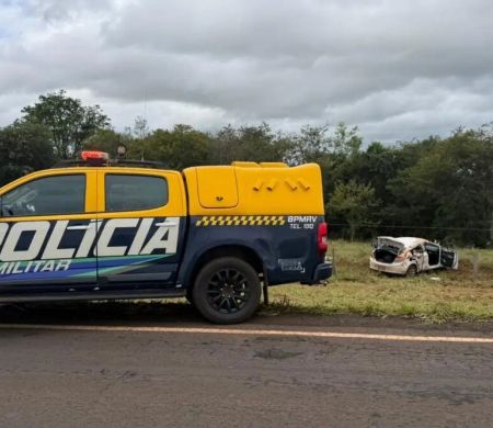 Carro capota na MS-395 e deixa vítima em estado grave em Bataguassu