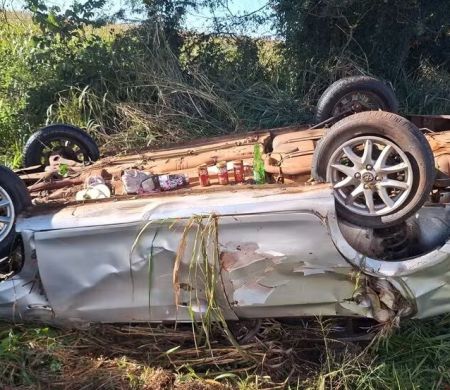 Capotamento na BR-163 deixa seis pessoas feridas em Mato Grosso do Sul
