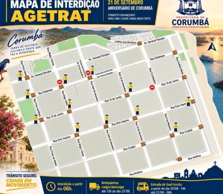 Trânsito no Centro sofre alterações durante aniversário de Corumbá