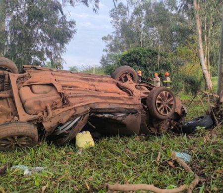 Corolla sai da pista, bate em eucalipto e motorista morre na BR-376