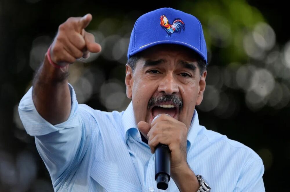 Presidente venezuelano, Nicolás Maduro, em discurso no Palácio de Miraflores, em Caracas (Foto: Reuters)